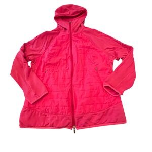 Icebreaker 260 Merino Wool Hybrid Jacket Pink Full Zip Hooded Women XL